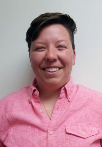 Woman wearing pink shirt
