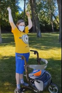 Lady celebrating during the Bowl-A-Thon