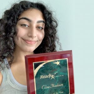 Celine with her award