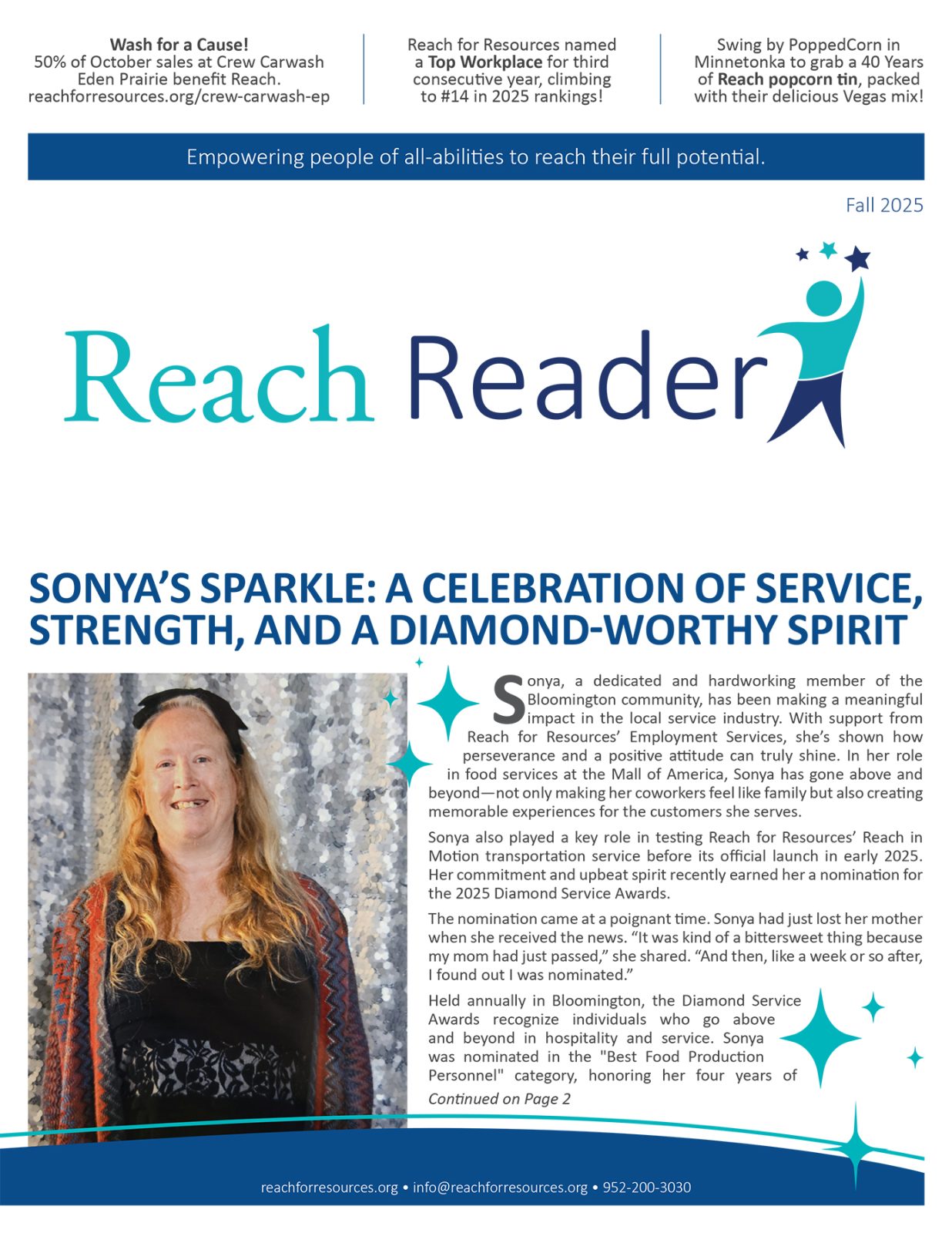 Reach Reader Fall 2025-1 Reach for Resources 2025 Fall Reader with Adaptive Recreation programs.