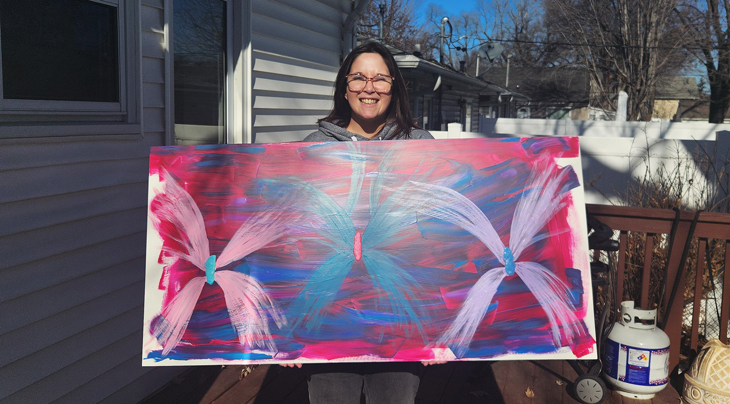 Emma's first art show at the Hopkins Days on May 16. Minneapolis painter.