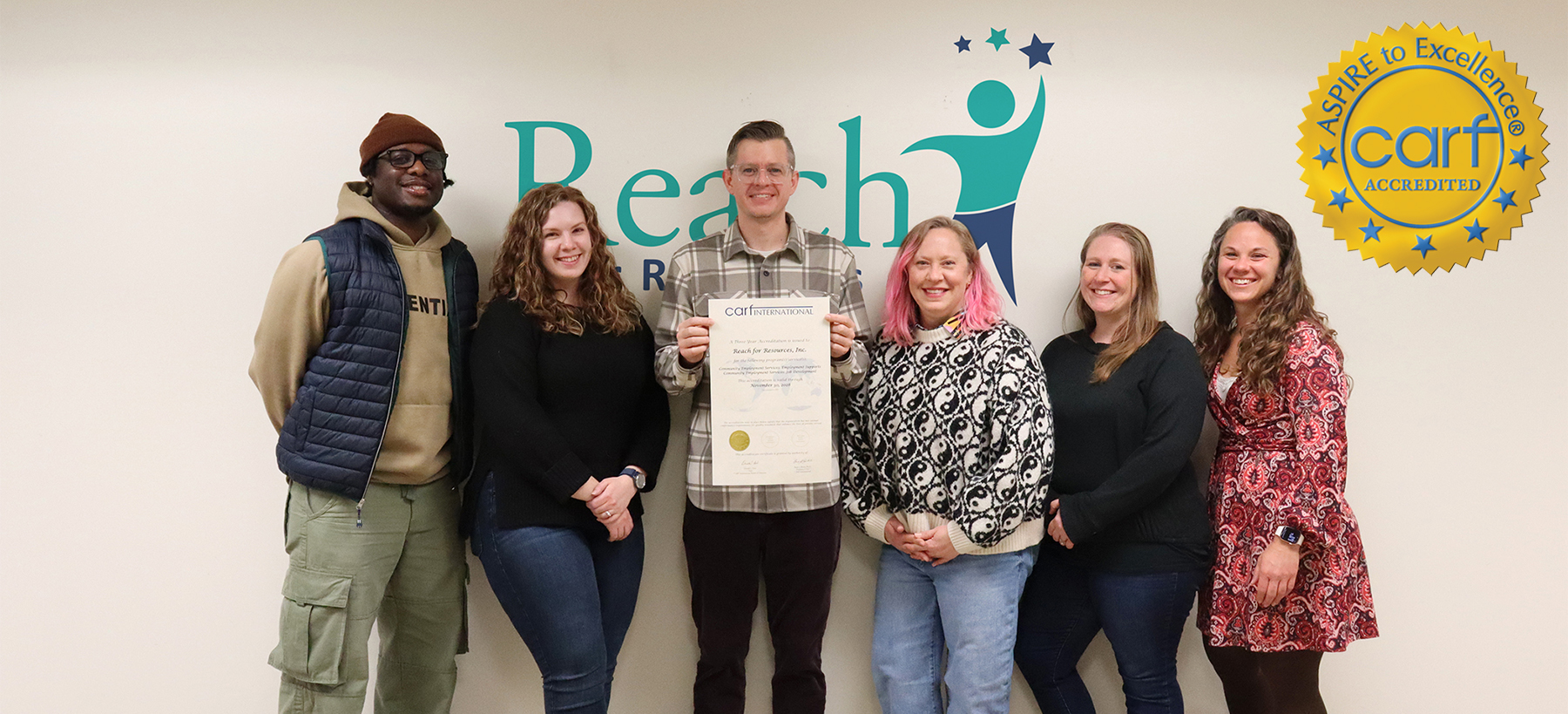 Reach for Resources CARF Accredited for Employment Services.