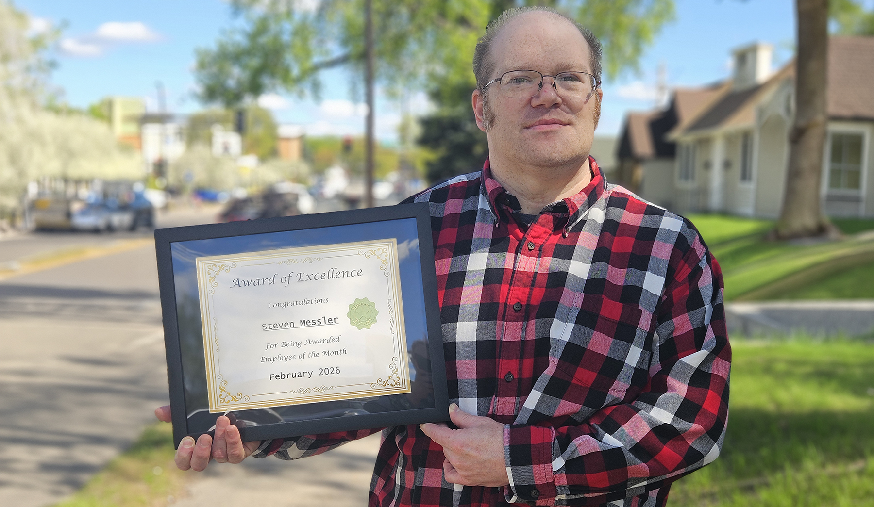 Steven employee of the month is supported through Reach for Resources Employment Services.